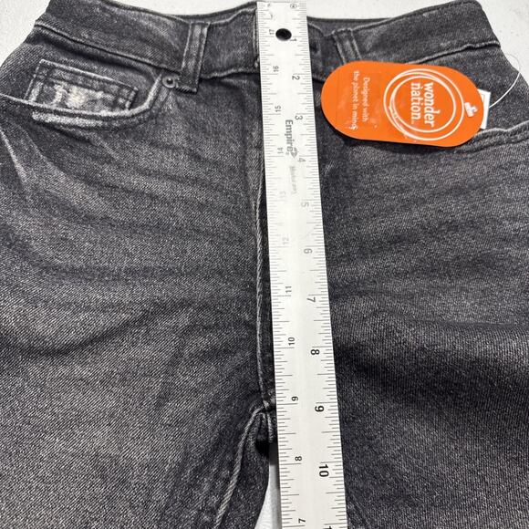 Wonder Nation Skate Fit Jeans Boys 8 Faded Black Denim Adjustable Waist Distress - Picture 9 of 12